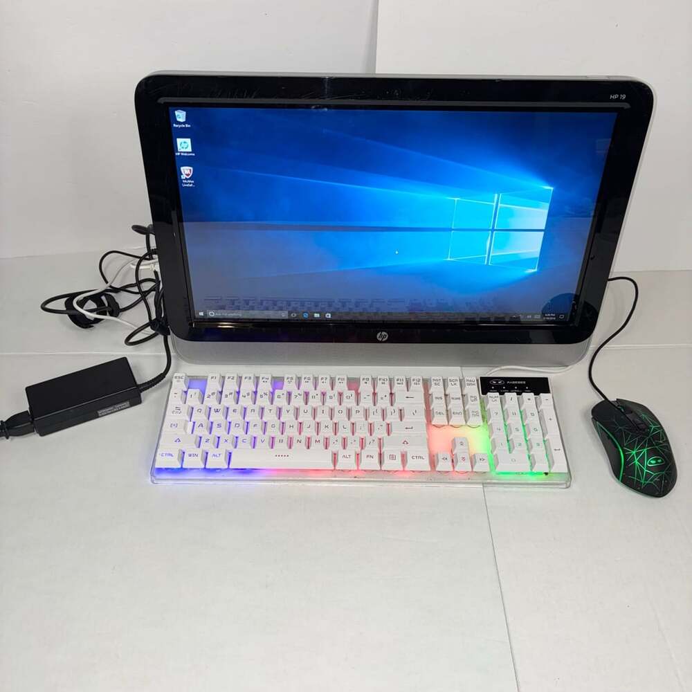 HP 19-3210 All-in-One Desktop PC MageGee RGB Keyboard Gaming Mouse (Tested)